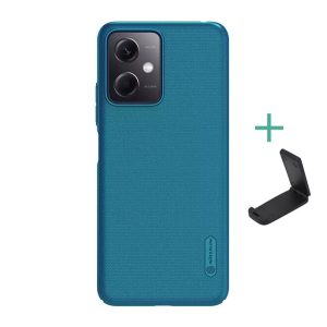 NILLKIN SUPER FROSTED műanyag telefonvédő (gumírozott, érdes felület + asztali tartó) SÖTÉTKÉK Xiaomi Redmi Note 12 5G, Xiaomi Poco X5 5G