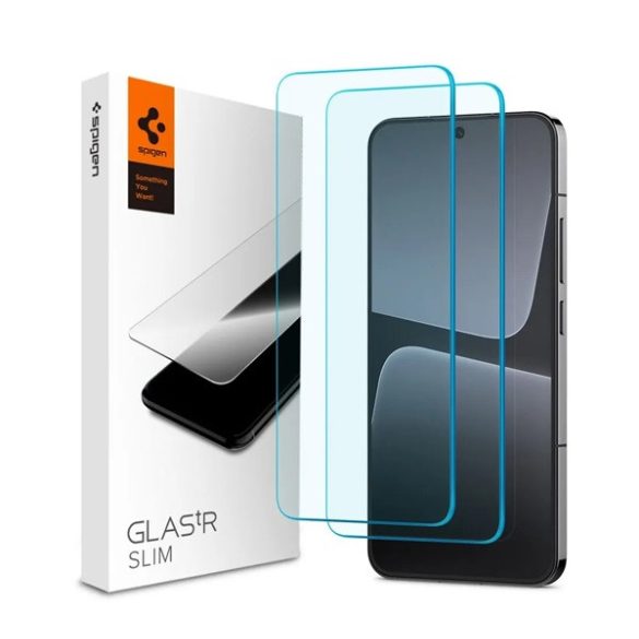 SPIGEN SLIM képernyővédő üveg 2db (2.5D, extra karcálló, tokbarát, ultravékony, 0.2mm, 9H) ÁTLÁTSZÓ Xiaomi 13