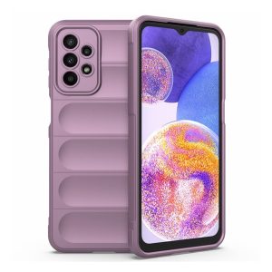 Szilikon telefonvédő (közepesen ütésálló, kamera védelem, 3D minta) LILA Samsung Galaxy A23 5G (SM-A236F)