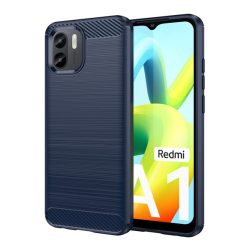   Szilikon telefonvédő (közepesen ütésálló, légpárnás sarok, szálcsiszolt, karbon minta) SÖTÉTKÉK Xiaomi Redmi A2, Xiaomi Redmi A1