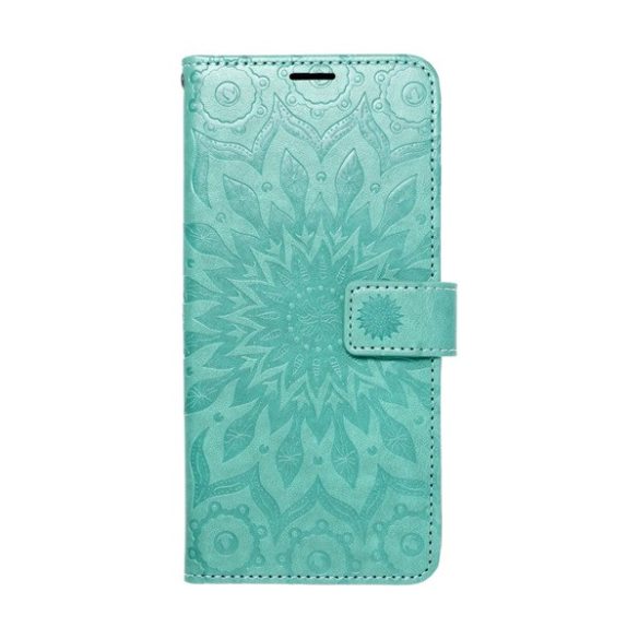 Tok álló, bőr hatású (FLIP, oldalra nyíló, asztali tartó funkció, csuklópánt, mandala minta) CYAN Xiaomi Poco X5 Pro 5G, Xiaomi Redmi Note 12 Pro