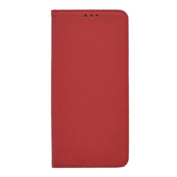 Tok álló, bőr hatású (FLIP, oldalra nyíló, asztali tartó funkció, rombusz minta) PIROS Xiaomi Redmi Note 12 4G