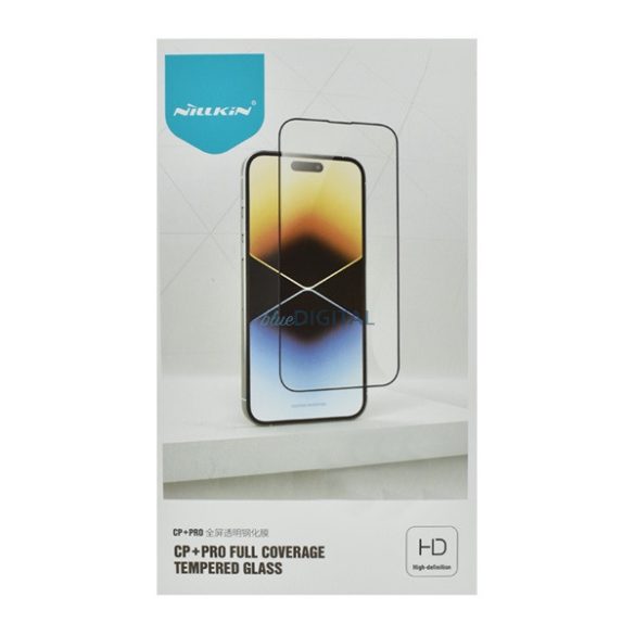 NILLKIN CP+ PRO képernyővédő üveg (2.5D kerekített szél, íves, full glue, karcálló, UV szűrés, 0.33mm, 9H) FEKETE Samsung Galaxy A14 4G (SM-A145), Samsung Galaxy A14 5G (SM-A146)
