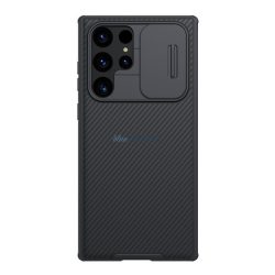   NILLKIN CAMSHIELD PRO MAGNETIC műanyag telefonvédő (közepesen ütésálló, kamera védelem, fémlemez, csíkos) FEKETE Samsung Galaxy S22 Ultra 5G (SM-S908)