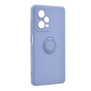 Szilikon telefonvédő (telefontartó gyűrű, mikrofiber plüss belső, beépített fémlemez, kamera védelem) LILA Xiaomi Redmi Note 12 Pro Plus