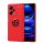 Szilikon telefonvédő (asztali tartó funkció, telefontartó gyűrű, 360°-ban forgatható, beépített fémlemez) PIROS Xiaomi Redmi Note 12 Pro