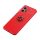 Szilikon telefonvédő (asztali tartó funkció, telefontartó gyűrű, 360°-ban forgatható, beépített fémlemez) PIROS Xiaomi Redmi Note 12 4G