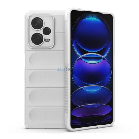 Szilikon telefonvédő (közepesen ütésálló, kamera védelem, 3D minta) FEHÉR Xiaomi Redmi Note 12 Pro Plus