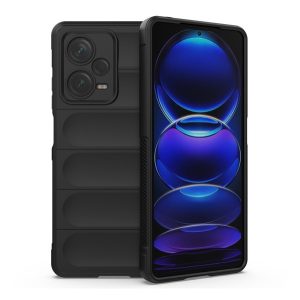 Szilikon telefonvédő (közepesen ütésálló, kamera védelem, 3D minta) FEKETE Xiaomi Redmi Note 12 Pro Plus