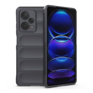 Szilikon telefonvédő (közepesen ütésálló, kamera védelem, 3D minta) SÖTÉTSZÜRKE Xiaomi Redmi Note 12 Pro Plus