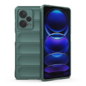 Szilikon telefonvédő (közepesen ütésálló, kamera védelem, 3D minta) SÖTÉTZÖLD Xiaomi Redmi Note 12 Pro Plus