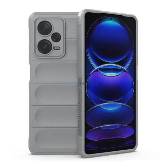 Szilikon telefonvédő (közepesen ütésálló, kamera védelem, 3D minta) VILÁGOSSZÜRKE Xiaomi Redmi Note 12 Pro Plus