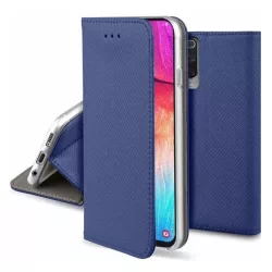   Tok álló, bőr hatású (FLIP, oldalra nyíló, asztali tartó funkció, rombusz minta) SÖTÉTKÉK Honor 70