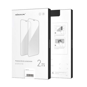 NILLKIN képernyővédő fólia 2db (3D full cover, íves, karcálló, 0.33mm, 9H + felhelyezést segítő keret) FEKETE Xiaomi 13 Lite