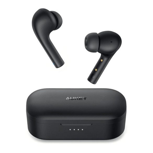 AUKEY T21S bluetooth fülhallgató SZTEREO (v5.0, TWS, mikrofon, IPX6 vízálló + töltőtok) FEKETE