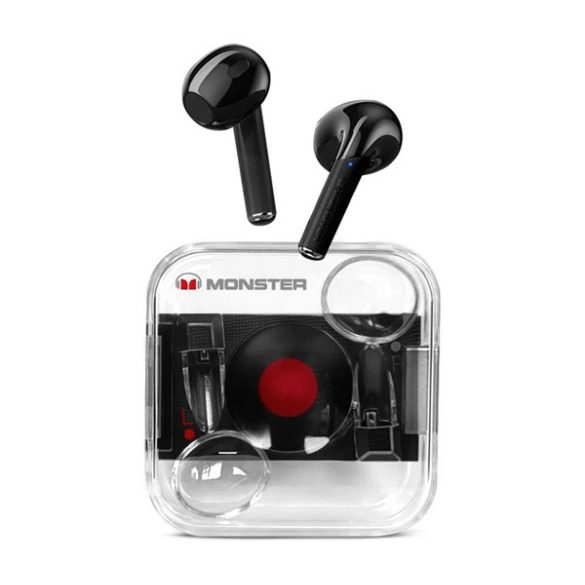 MONSTER bluetooth fülhallgató SZTEREO (v5.2, TWS, mikrofon, LED + töltőtok) FEKETE