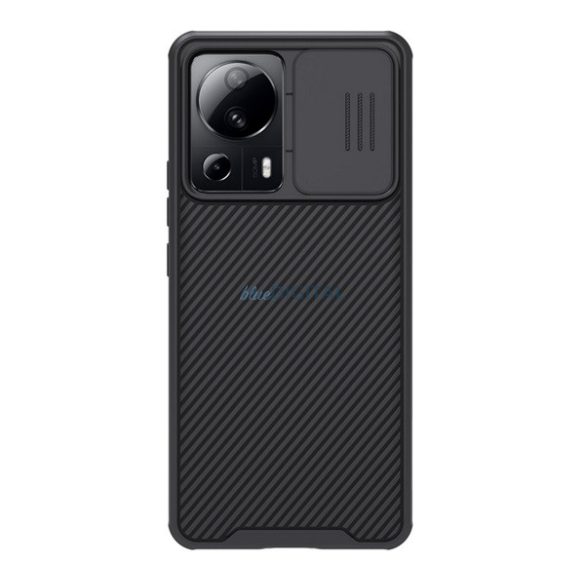 NILLKIN CAMSHIELD PRO műanyag telefonvédő (szilikon keret, közepesen ütésálló, kamera védelem, csíkos minta) FEKETE Xiaomi 13 Lite