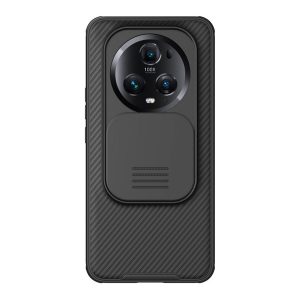 NILLKIN CAMSHIELD PRO műanyag telefonvédő (szilikon keret, közepesen ütésálló, kamera védelem, csíkos minta) FEKETE Honor Magic5 Pro 5G