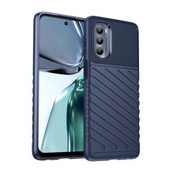   Szilikon telefonvédő (közepesen ütésálló, csíkos, dombor minta) SÖTÉTKÉK Motorola Moto G62 5G (XT2223)