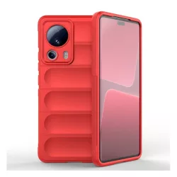   Szilikon telefonvédő (közepesen ütésálló, kamera védelem, 3D minta) PIROS Xiaomi 13 Lite