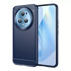   Szilikon telefonvédő (közepesen ütésálló, légpárnás sarok, szálcsiszolt, karbon minta) SÖTÉTKÉK Honor Magic5 Pro 5G