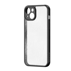   DUX DUCIS AIMO műanyag telefonvédő (közepesen ütésálló, szilikon keret, kamera védelem, matt, hullám minta) FEKETE Apple iPhone 14 Plus