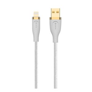 DEVIA STAR adatkábel (USB - lightning, 2.4A, gyorstöltő, 150cm) FEHÉR