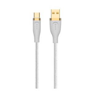 DEVIA STAR adatkábel (USB - Type-C, 2.4A, gyorstöltő, 150cm) FEHÉR 