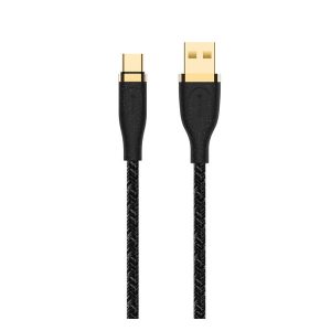 DEVIA STAR adatkábel (USB - Type-C, 2.4A, gyorstöltő, 150cm) FEKETE