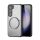 DUX DUCIS AIMO műanyag telefonvédő (közepesen ütésálló, szilikon keret, kamera védelem, mágneses, hullám minta) FEKETE Samsung Galaxy S23 (SM-S911)
