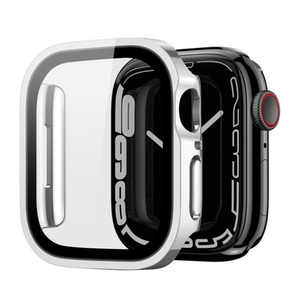 DUX DUCIS HAMO műanyag keret (BUMPER, közepesen ütésálló, fém hatás) EZÜST Apple Watch Series 7 45mm