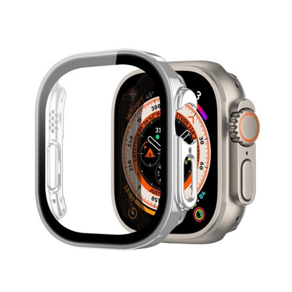 DUX DUCIS HAMO műanyag keret (ütésállóság, fém hatás + kijelzővédő) EZÜST Apple Watch Ultra 49mm