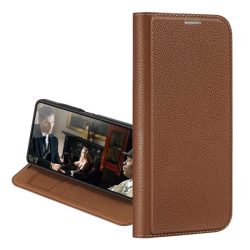   DUX DUCIS SKIN X2 tok álló, bőr hatású (FLIP, közepesen ütésálló, oldalra nyíló, asztali tartó, prémium) BARNA Xiaomi Redmi Note 12 5G, Xiaomi Poco X5 5G