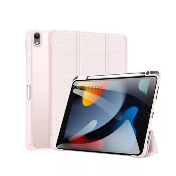 DUX DUCIS TOBY tok álló, bőr hatású (aktív FLIP, oldalra nyíló, TRIFOLD, asztali tartó, ceruza tartó) RÓZSASZÍN Apple IPAD 11 (2025), IPAD 10.9 (2022)