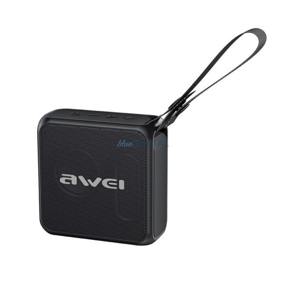 AWEI Y119 MINI bluetooth hordozható hangszóró (v5.0, 1800mAh belső akku, IPX6 vízálló, microSD, Type-C) FEKETE
