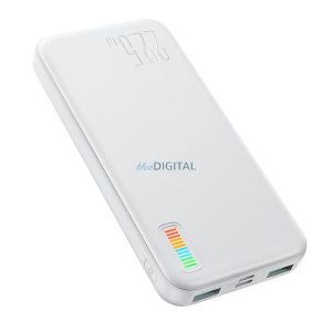 JOYROOM vésztöltő 2 USB+Type-C+microUSB aljzat (10000mAh, 22.5W, gyorstöltő) FEHÉR