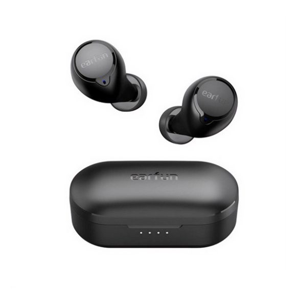 EARFUN FREE 1S bluetooth fülhallgató SZTEREO (v5.0, TWS, mikrofon, zajszűrő, IPX7 vízálló + töltőtok) FEKETE