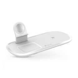   DEVIA asztali töltő 3in1 (12W, gyorstöltő, wireless + Type-C kábel) FEHÉR