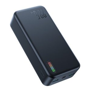 JOYROOM vésztöltő 2 USB+Type-C+microUSB aljzat (30000mAh, 22.5W, gyorstöltő 3.0) FEKETE