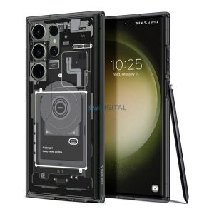 SPIGEN ULTRA HYBRID ZERO ONE műanyag telefonvédő (közepesen ütésálló, Magsafe kompatibilis, légpárnás keret) FEKETE Samsung Galaxy S23 Ultra (SM-S918)