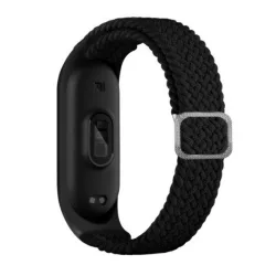   Pótszíj (egyedi méret, textil, szőtt minta) FEKETE Xiaomi Mi Band 7, Xiaomi Mi Band 6 NFC, Xiaomi Mi Band 6 , Xiaomi Mi Band 5