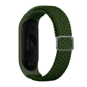 Pótszíj (egyedi méret, textil, szőtt minta) SÖTÉTZÖLD Xiaomi MI Band 3, Xiaomi MI Band 4