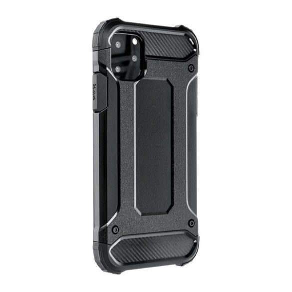 Defender műanyag telefonvédő (közepesen ütésálló, légpárnás sarok, szilikon belső, fémhatás) FEKETE Xiaomi Redmi Note 12 4G