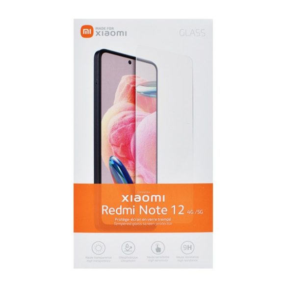 MADE FOR XIAOMI képernyővédő üveg (2.5D, lekerekített szél, karcálló, 0.3 mm, 9H) ÁTLÁTSZÓ Xiaomi Redmi Note 12 4G