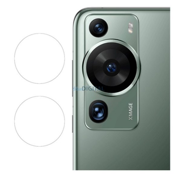 IMAK kameravédő üveg 2db (lekerekített szél, karcálló, 0.2 mm, 9H) ÁTLÁTSZÓ Huawei P60 Pro