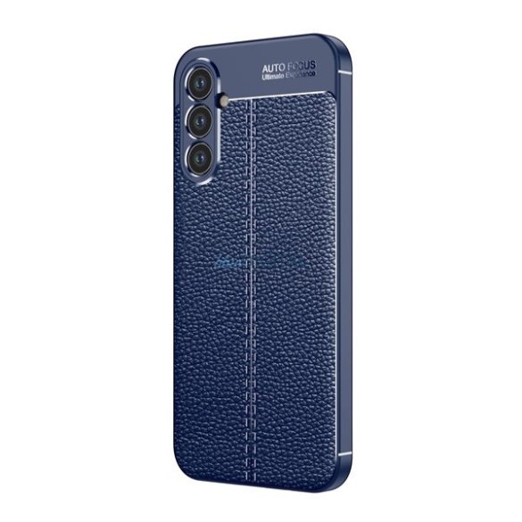Szilikon telefonvédő (közepesen ütésálló, bőr hatású, varrás minta) SÖTÉTKÉK Samsung Galaxy A34 5G (SM-A346)