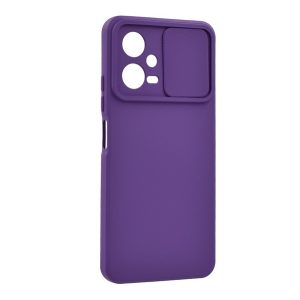 Szilikon telefonvédő (matt, mikrofiber plüss belső, kamera védelem) SÖTÉTLILA Xiaomi Redmi Note 12 5G