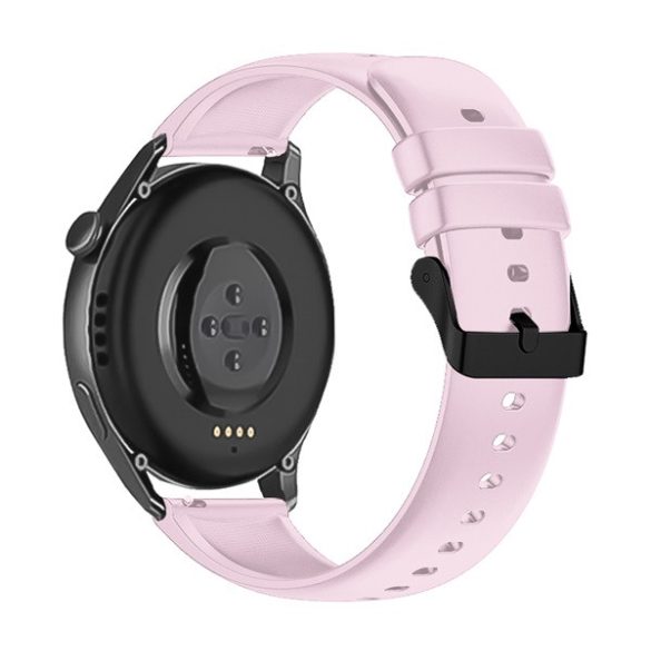 Pótszíj (univerzális, 20 mm, szilikon, állítható, fekete csat) RÓZSASZÍN Garmin Forerunner 245, Garmin Forerunner 245 Music, Garmin Vivomove 3, Joyroom Fit-Life 3, Joyroom Fit-Life 3 Pro, Moto