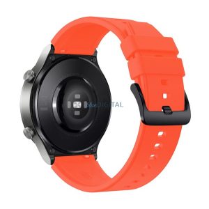 Pótszíj (univerzális, 22mm, szilikon, fekete csat) NARANCSSÁRGA