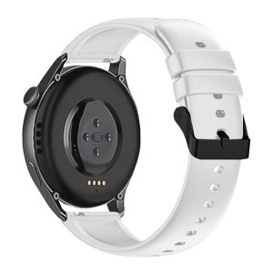 Pótszíj (univerzális, 20 mm, szilikon, állítható, fekete csat) FEHÉR Garmin Forerunner 245 Music, Garmin Venu Sq Music, Amazfit GTS 4, Huawei Watch D, Samsung Galaxy Watch Active 2 40mm (SM-R83